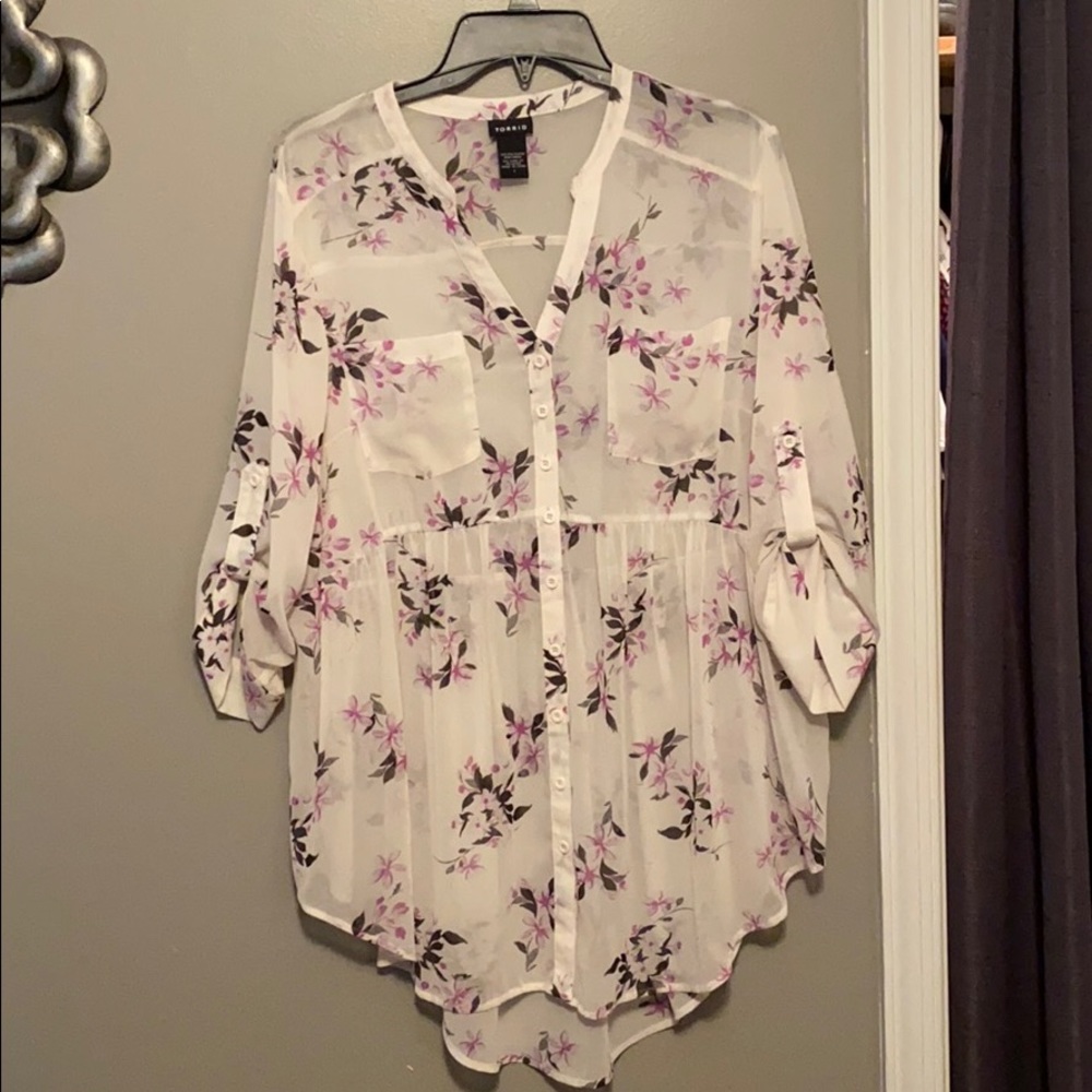 Torrid shear peasant blouse